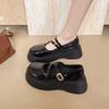 Fashion versatile black platform thick heel small leather shoes women's new summer skirt retro Mary Jane single shoes