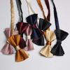 Solid Color Bow Tie Men, Two-Color Color Matching Polyester Black Burgundy Suit Banquet Best Man Bow