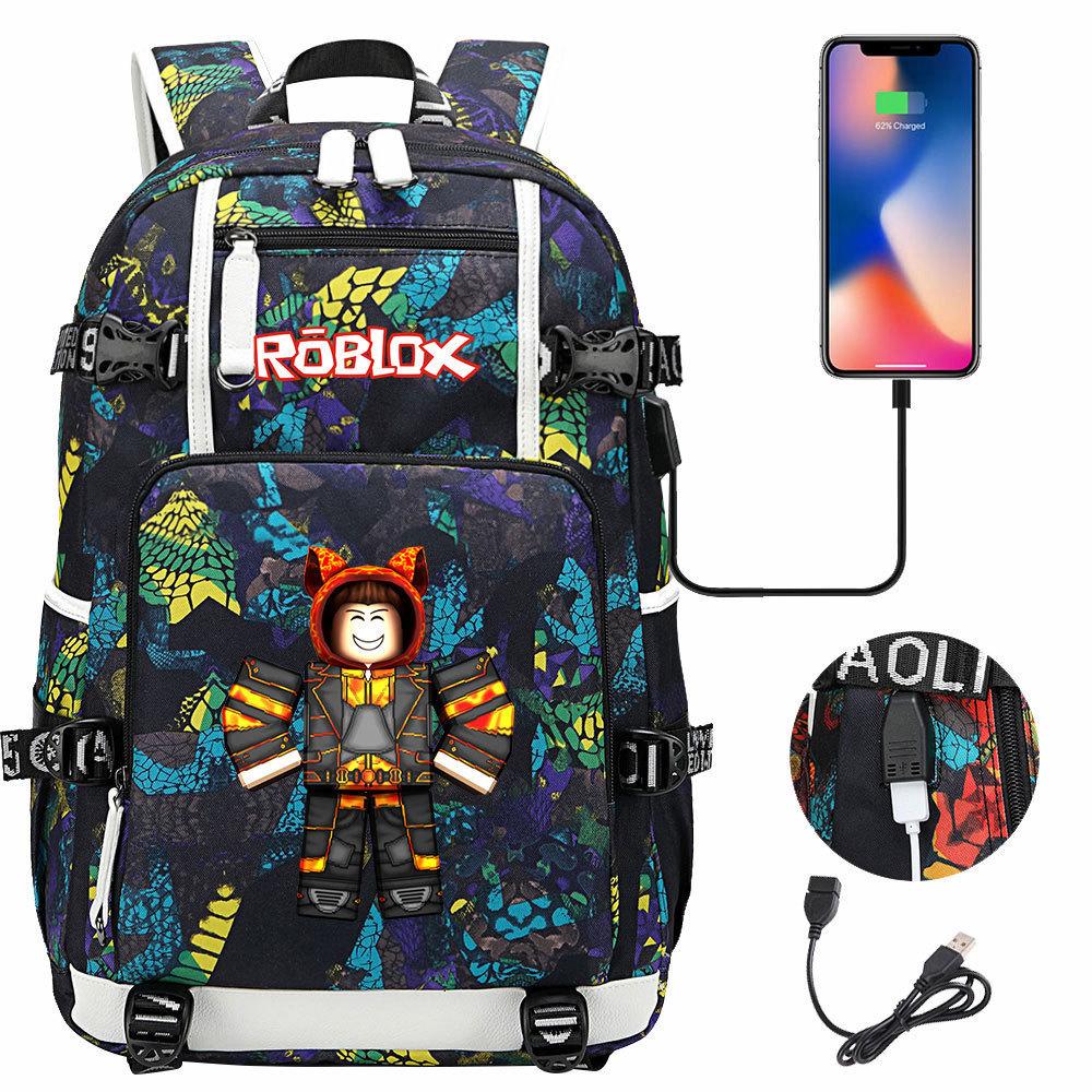 Gaming Print Backpack Large Capacity Travel Bag with USB Charging Port for Middle High School Students Boys Girls Teens