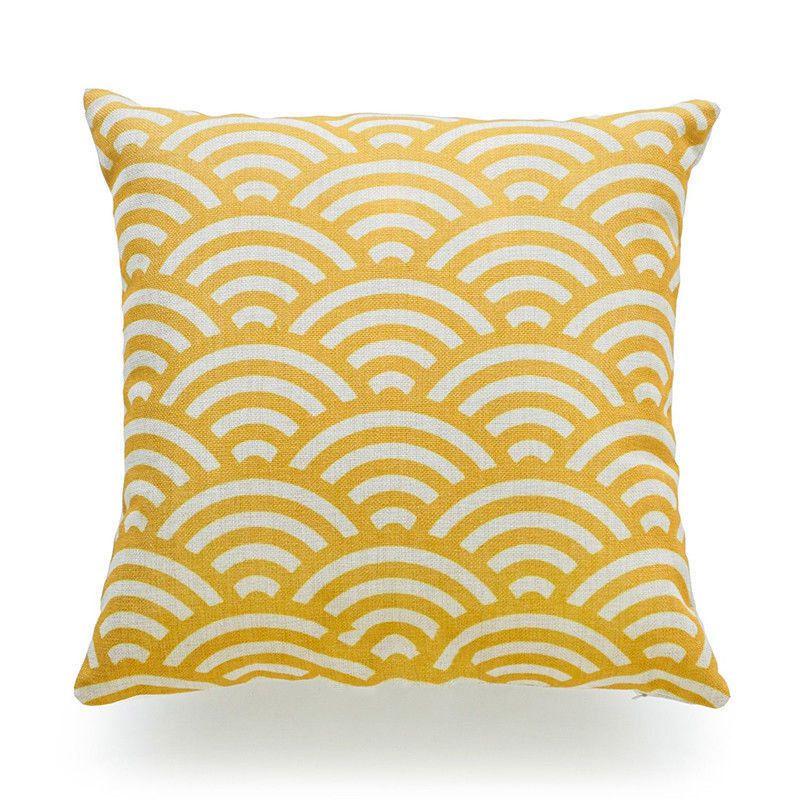 Luxurious Mustard Yellow Geometric Pillow Case For Fall And Autumn Decor