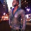 Chemise à Sequins Paillettes pour Homme Yousheng Manches Longues Revers Boutonnée Chemise Disco Rétro Sexy Fine pour Bar Danse Boîte de Nuit Disco Party