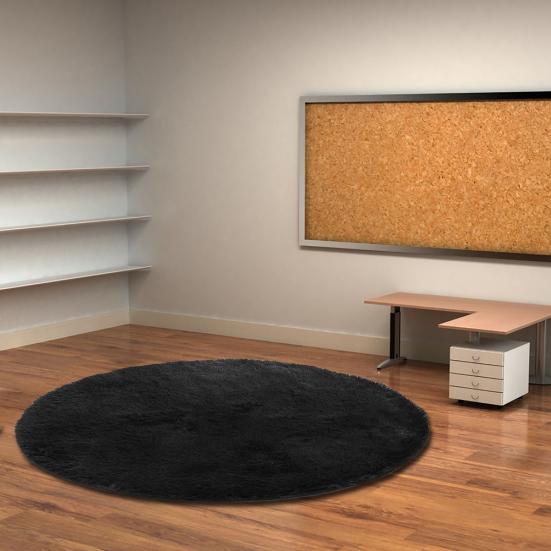 120cm Round Velvet Carpet Floor Rug Anti-Slip Pad Door Mat Indoor Bedside Decor