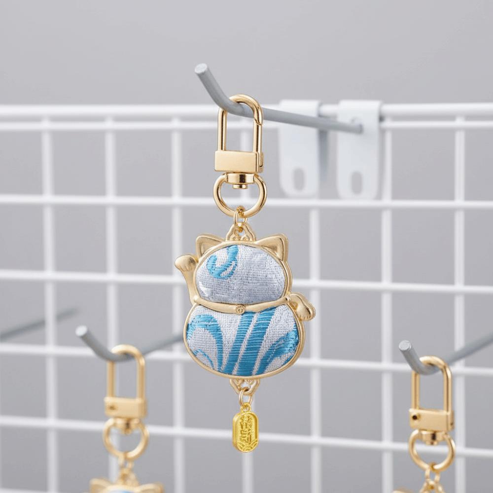 Double-sided Little Cat Small Keychain Chinese Style Retro Lucky Keychain  Decoration
