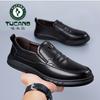 Hy buty skórzane dzięcioła męskie skórzane autentyczne buty biznesowo-casualowe buty do jazdy jednym pedałem miękka podeszwa antypoślizgowe i odporne na zużycie tata