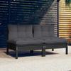 Day and Night - Day and Night 2-seater Garden Sofa with Anthracite Gray Pine Wood Cushions