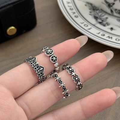 Bague ouverte à motif étoile rétro punk personnalité rétro style unisexe féminin simple tendance cool bague pour index