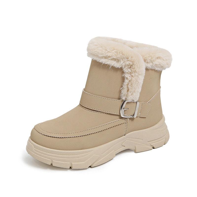 Fashion Winter Padded Thickened Warm Snow Boots for Women Casual Platform Slip On Short Plush Suede Ankle Boots Gladiator Women's Shoes