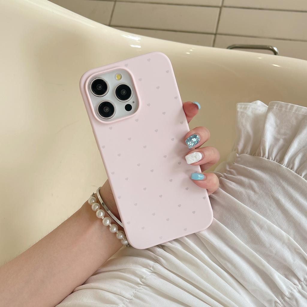 Liquid Silicone Solid Color Love Apple 15 Mobile Phone Case Suitable for IPhone14promax Anti-fall 13 Girls