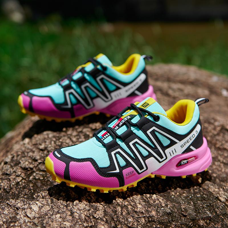 Neue Damen-Outdoor-Wanderschuhe, leichte, verschleißfeste Wanderschuhe für Bergsteigen, wasserdichte große Leder-Sportschuhe für Damen