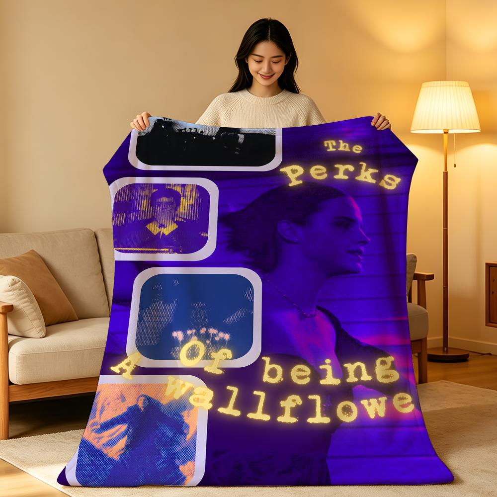 Movie T-The Perks Of B-Being A Wallflower Throw hot High-Density Short Plush Blanket Soft Skin-Friendly for Sofa Nap Room 75X95CM