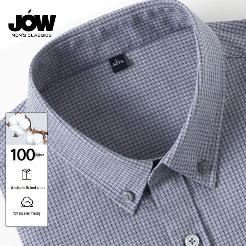 

Мужская клетчатая стираная хлопковая рубашка с длинным рукавом JOW M