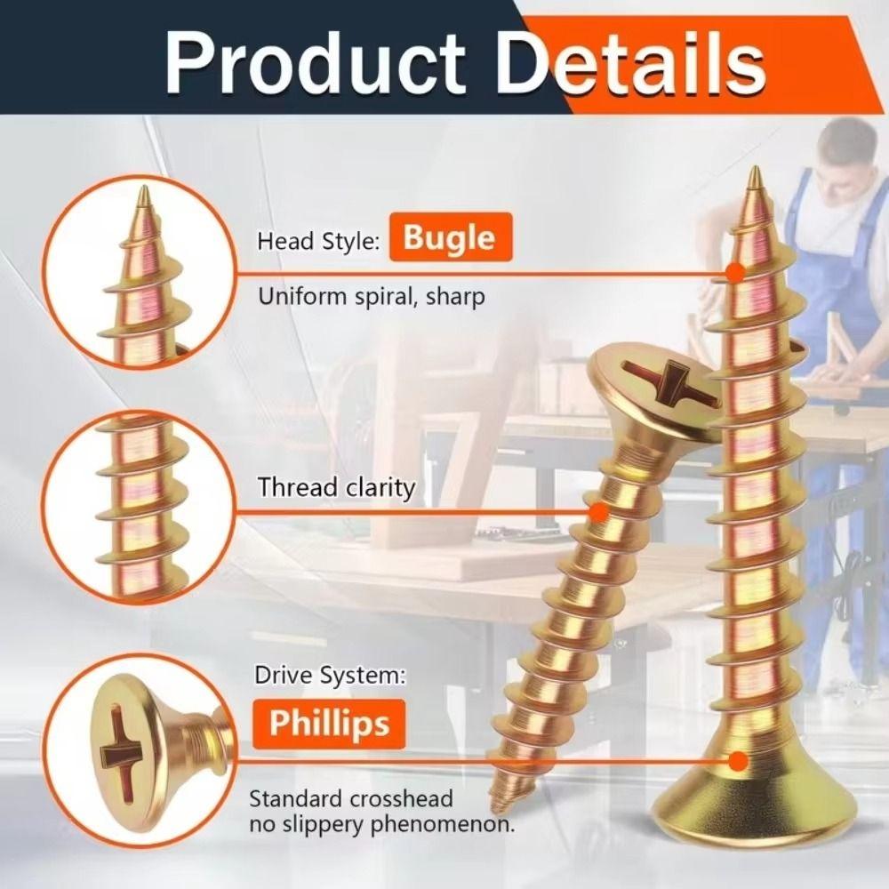 Wood Screw Deck Screws M 3.5 Flooring Nails Boxed Self-Drilling Wood Screws  Exterior Use