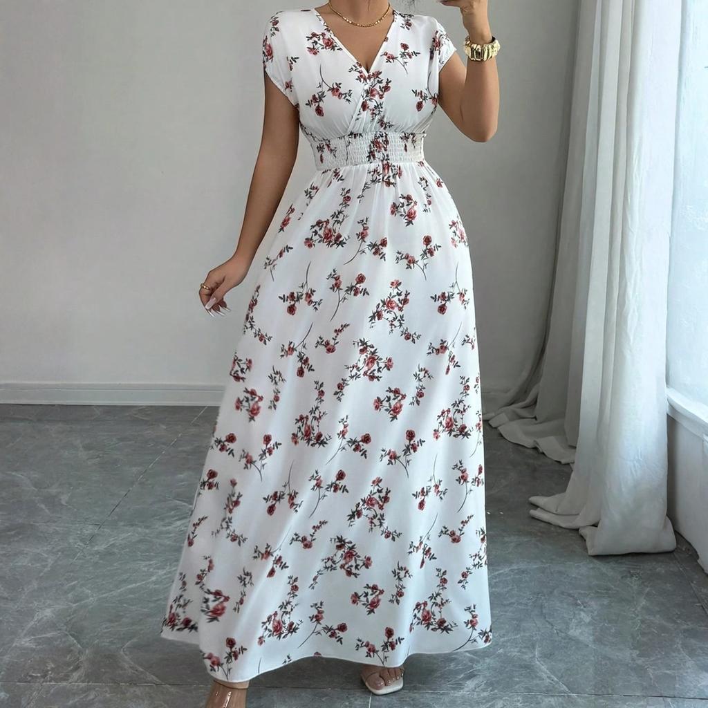 Women's Dress Casual Flowy Dresses R-neck Vocation Boho Beach Sundress