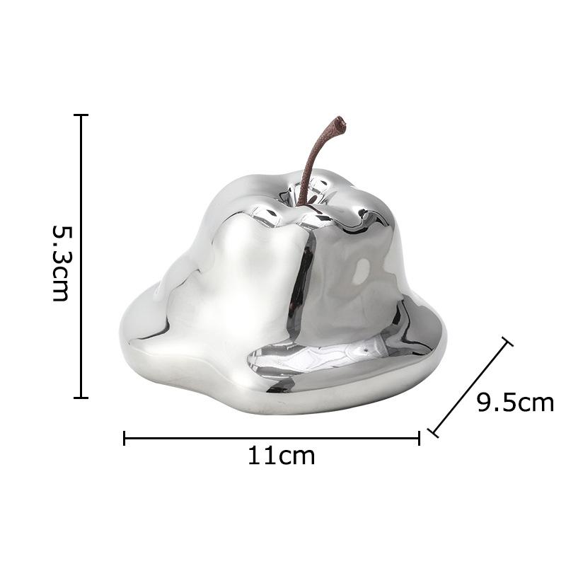 

Creativity Melting Apples Statue Ornaments Desk Decoration Abstract Crafts Ceramic Liquid Apple Sculpture Room Aesthetic Decor