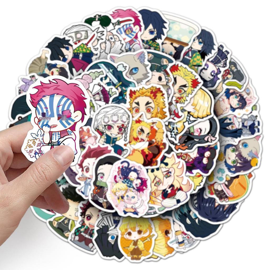50-Piece Cute Demon Slayer Anime Stickers: Tanjiro & Characters for Journal or Motorcycle Graffiti