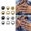 6Pcs Punk Silver Gold Color Chain Rings for Men Hip Hop Vintage Geometric Set Unisex Couple Emo Trend Jewelry Ring
