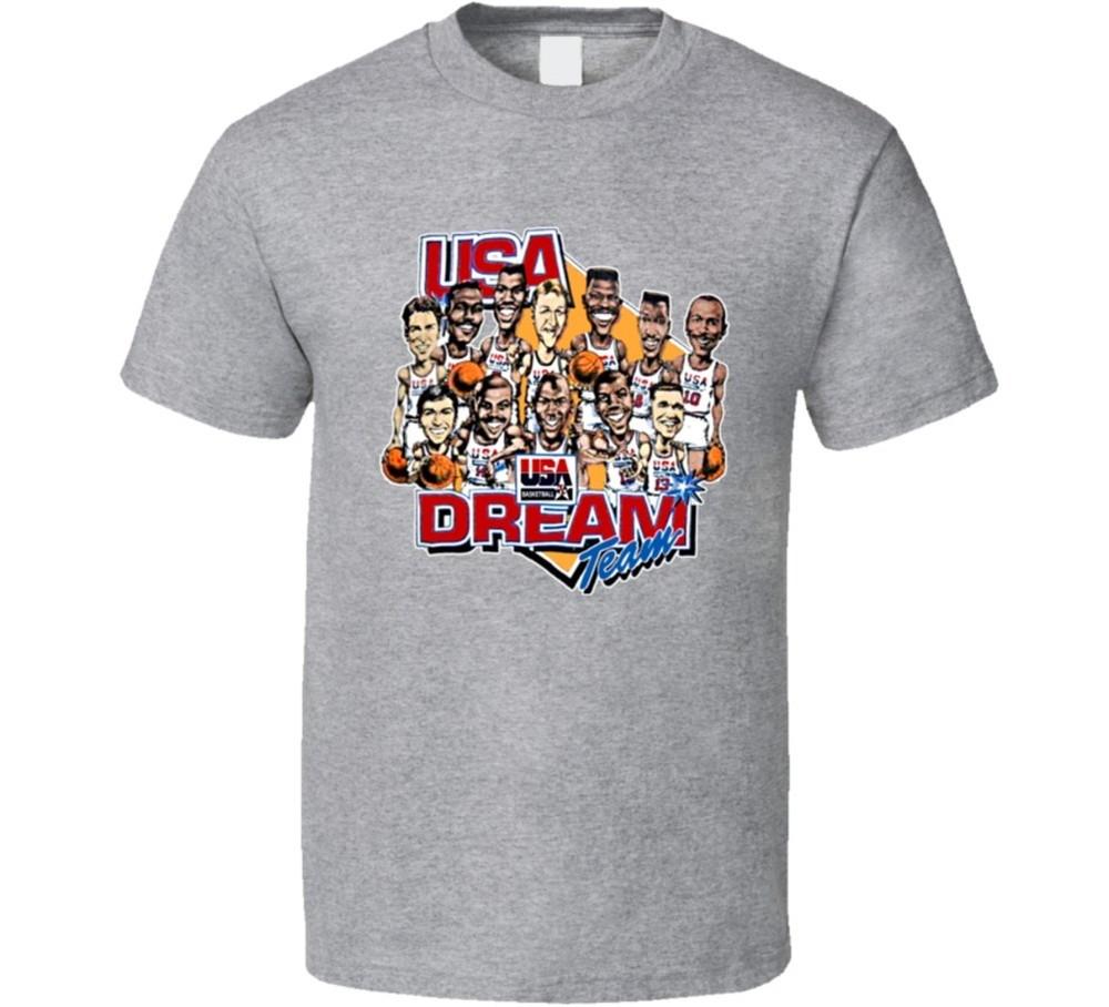 Usa Dream Team Retro Caricature Basketball T Shirt Unisex T-Shirt L