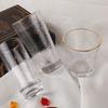 1 Piece of Golden Edge Hammer Pattern Creative High End Dining Room Drinking Cup Simple Transparent and Exquisite Juice Glass