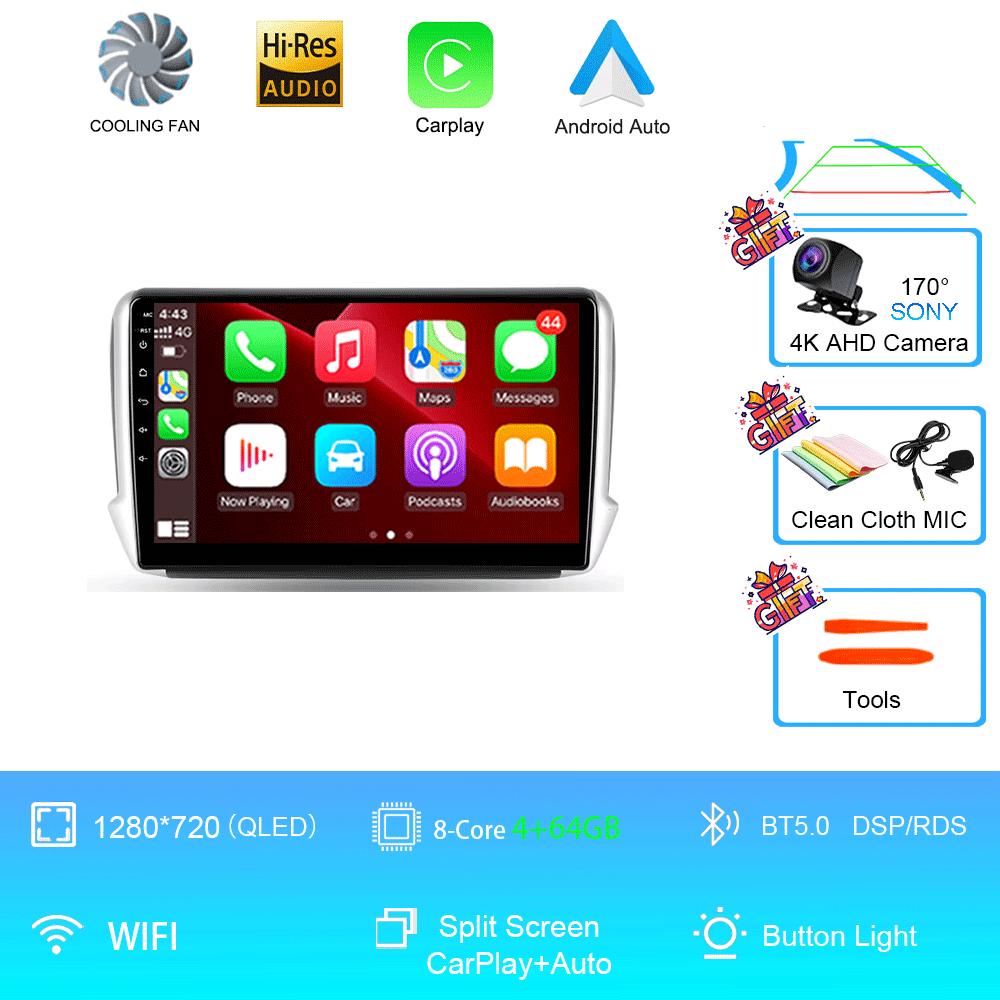 Car Radio Android 14 2 Din Video For Peugeot 2008 208 Multimedia System 2012 - 2018 GPS Navigation Autoradio WIFI 4G FM Carplay