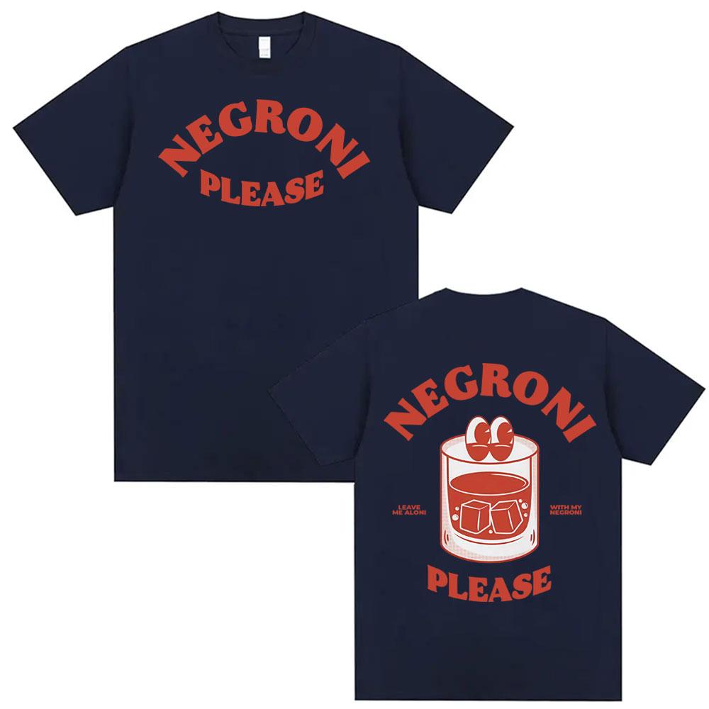 Negroni Please Maglietta a Tema Cartone Animato Divertente Cocktail Drink Grafica Carina Magliette Uomo Donna Hip Hop Estiva Manica Corta
