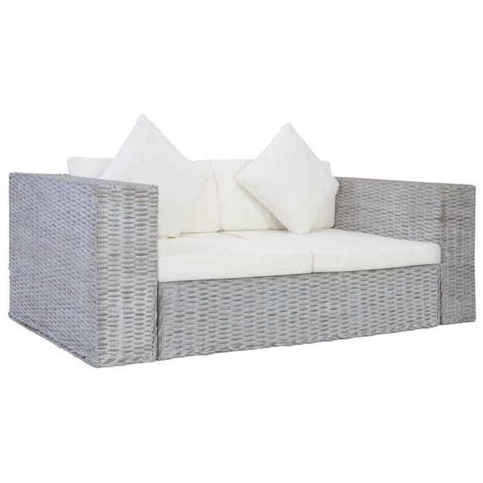 VidaXL Canapé à 2 Places avec Coussins Sofa Causeuse Meuble de Salon Maison Salle de Séjour Intérieur Bureau Chambre Rotin 283070