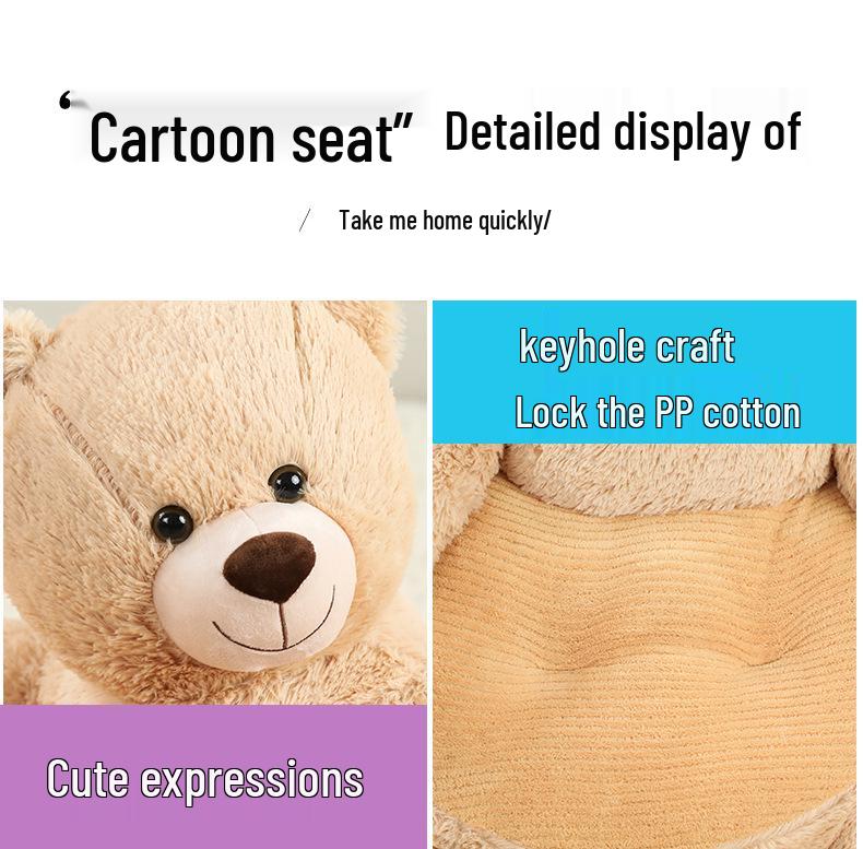 Children's Cute Panda Plush Sofa - Cartoon Tatami Style