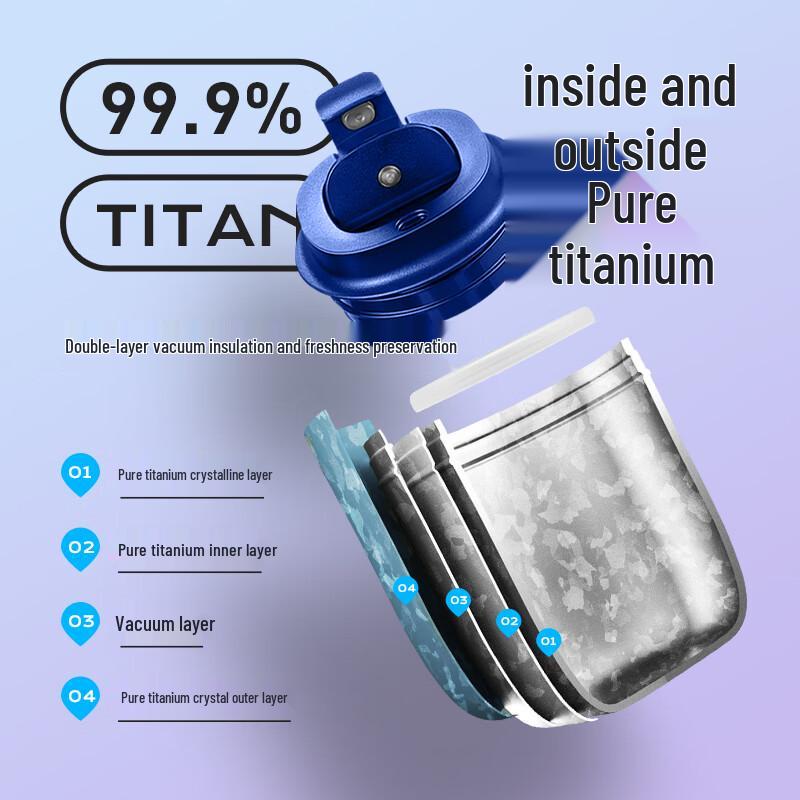 SIMELO Pure Titanium Insulated Portable Mug