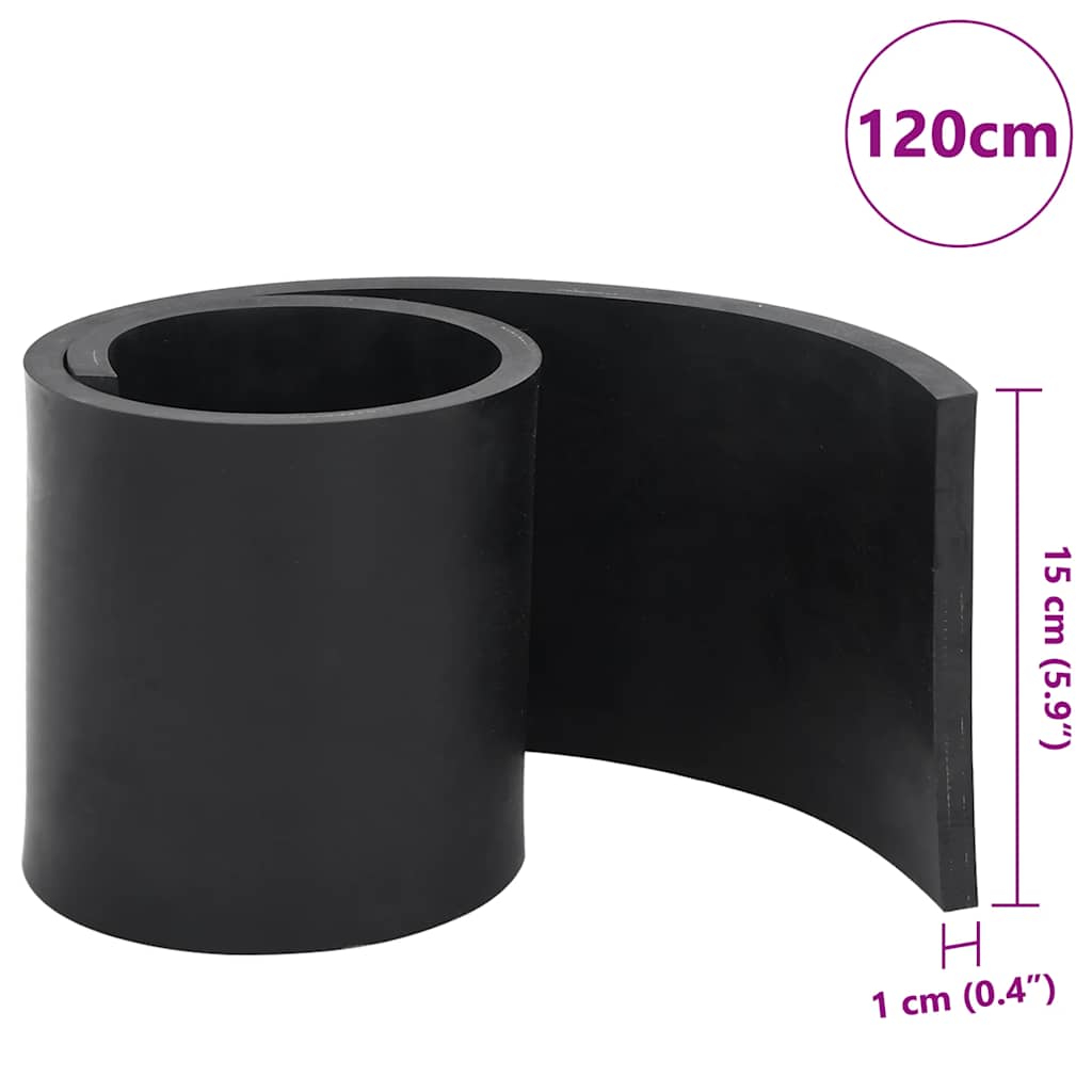 Rubber Strip for Snow Plow Black 120x15x1 cm