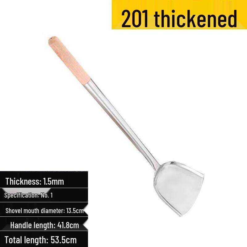 

WJX Long-Handle Thickened Wooden Stir-Fry Spatula & Ladle Set, 5-Pack