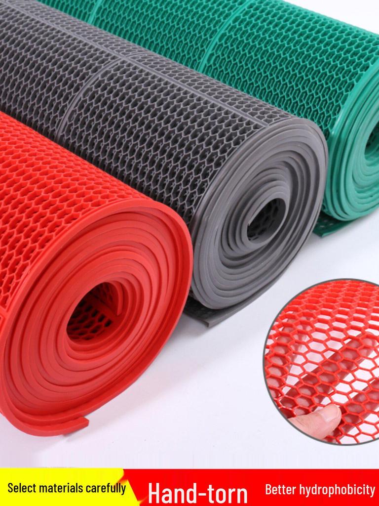 PVC Non-Slip Bathroom & Kitchen Mat - Waterproof, Oilproof, Hollow Design