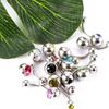 Crystal Rhinestone Surgical Steel Fashion Navel Bar Ring Jewelry Body Piercing Belly Button