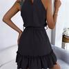 2026 Spring/Summer Women's Sleeveless Waist Cinched Ruffle A-Line Skirt S-XL