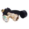 100lb LP Tank Adapter met Manometer 0 tot 100lb Converteert Pol naar Qcc1 Type 1 LP Tank Ventiel voor RV Camper Aanhanger