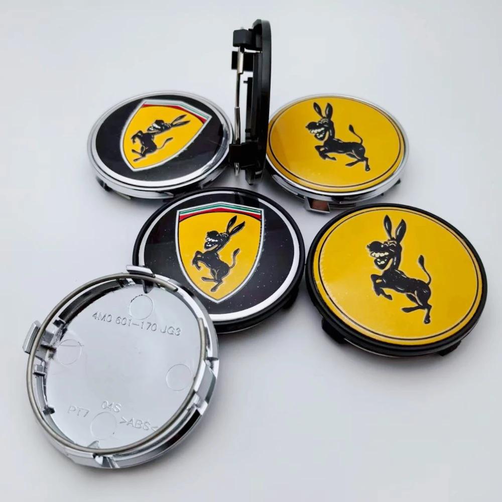 4pcs 61mm 56mm Donkey Logo Emblem Badge Car Wheel Center Caps Wheel Hub Center Cover Rim Hubcaps Replace Car Styling Accessories