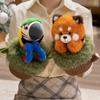 Cartoon Animal Panda Monkey Hand Puppet Plush Toy Doll Raccoon Stump Doll Parent-Child Activity Ragdoll Doll