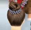 Ball Head Hair Accessories Resin Olive Leaf Hair Reel, Headgear Women's Hairpin, Professional Head Flower Twist Clip Full Diamond Ponytail Buckle