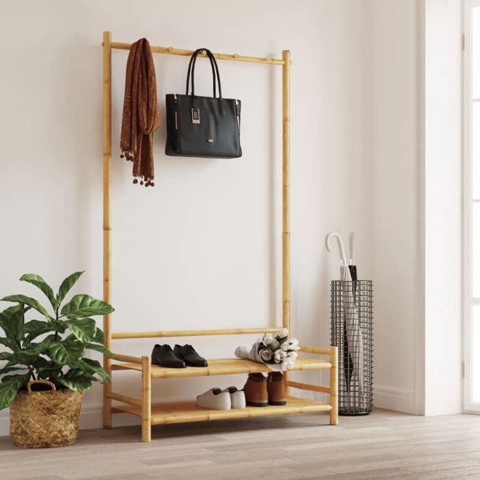 VidaXL Clothes Rack with Shelves 103x40x183 Cm Bamboo, Coat Rack, Garment Rack with Shelves, Coat Rack 368032
