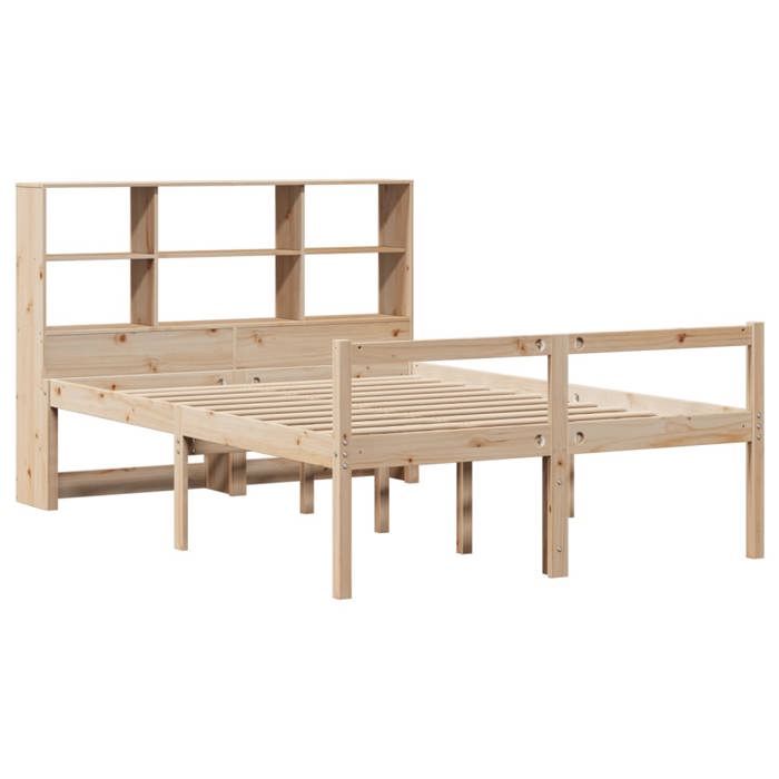 VidaXL Lit bibliothèque sans matelas 140x200 cm bois massif de pin 3322016