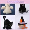 Halloween Ghost Cat Plush Toy With Short Pile Fur For Holiday Decor And Gift Giving