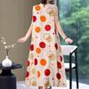 Abito lungo da donna taglie forti Abito estivo casual elegante senza maniche con stampa vintage per donna