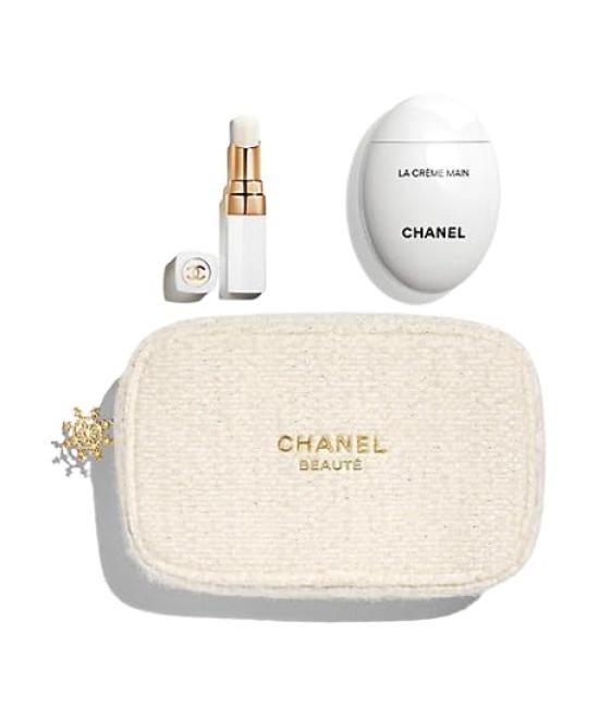 CHANEL Essential Care Set 2024 Holiday Hand Cream and Lip Pouch Gift Set Christmas Gift Set