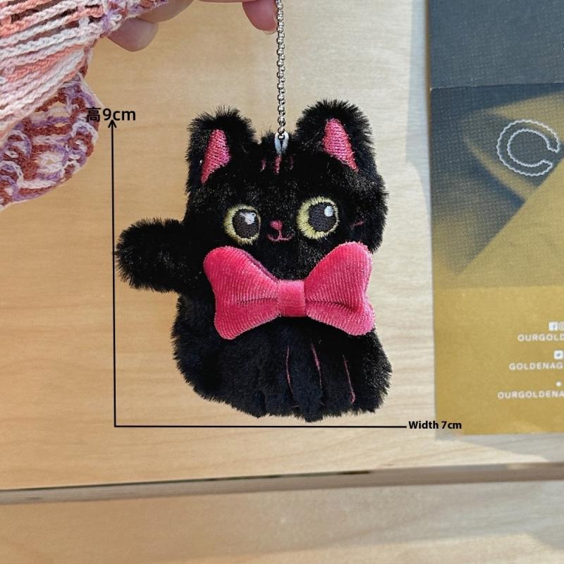 Cartoon Cute Big Eyed Cat Plush Keychain Kawaii Cat Doll Pendant Car Key Ring Charm Backpack Decoration Accessories Gifts