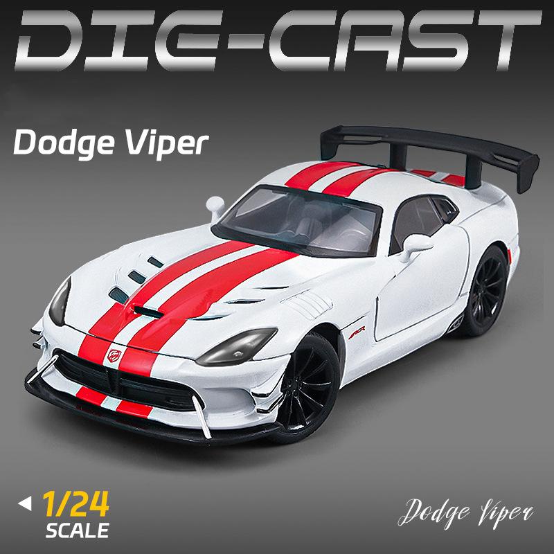 NEW 1/24 Dodge Viper SRT Supercar Alloy Model Car Toy Diecasts Metal Casting Sound and Light Car Toys for Children Vehicle