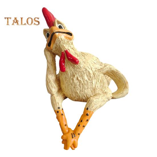 

Сидящая фигурка цыпленка, мультяшная желтая статуэтка цыпленка, скульптура из смолы, модель животного-курицы для домашнего офиса, книжной полки, украшения рабочего стола, орнамент A