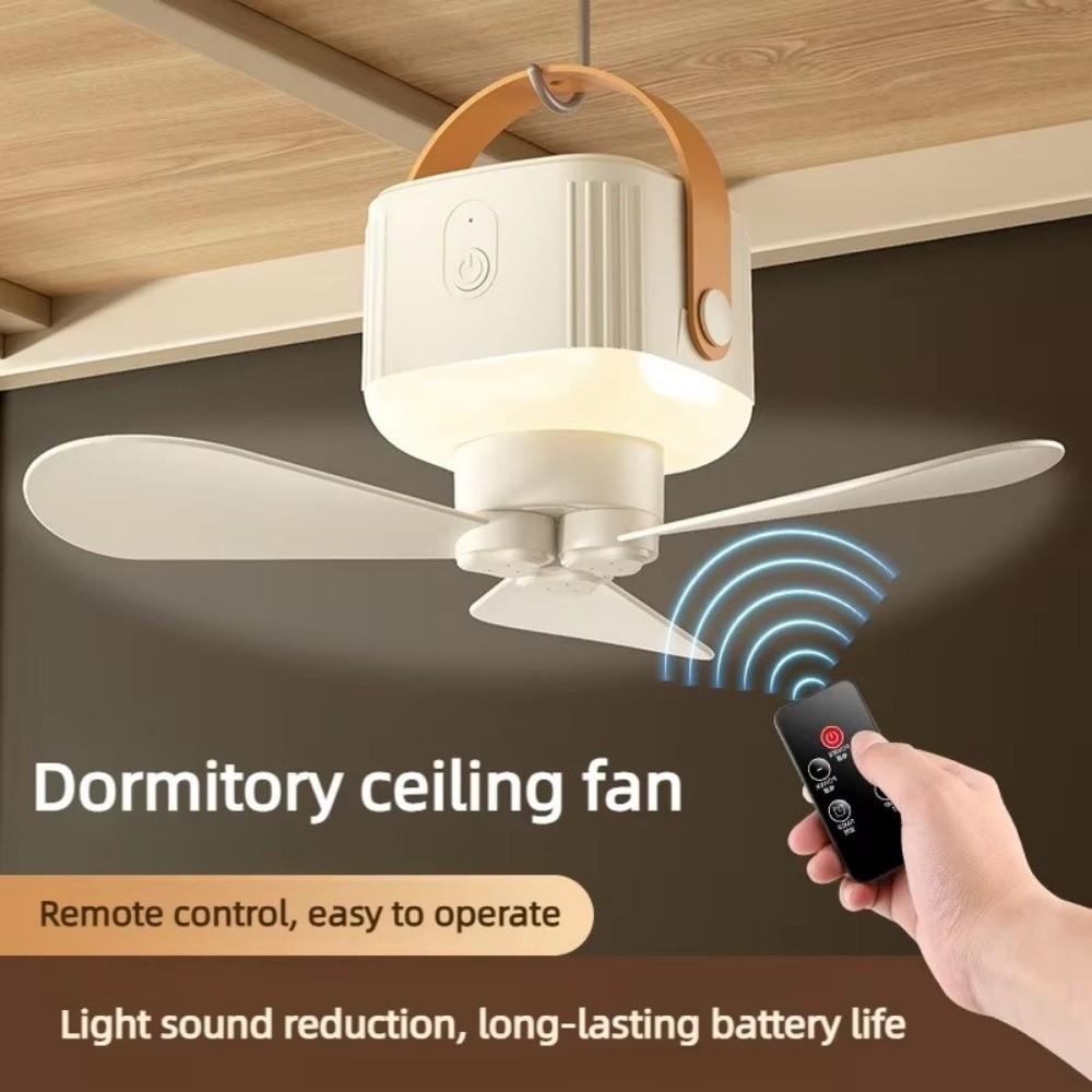 Rechargeable Ceiling Fan Light LED Lighting 3 Speed Settings Hanging Fan Light Remote Control with Remote Control