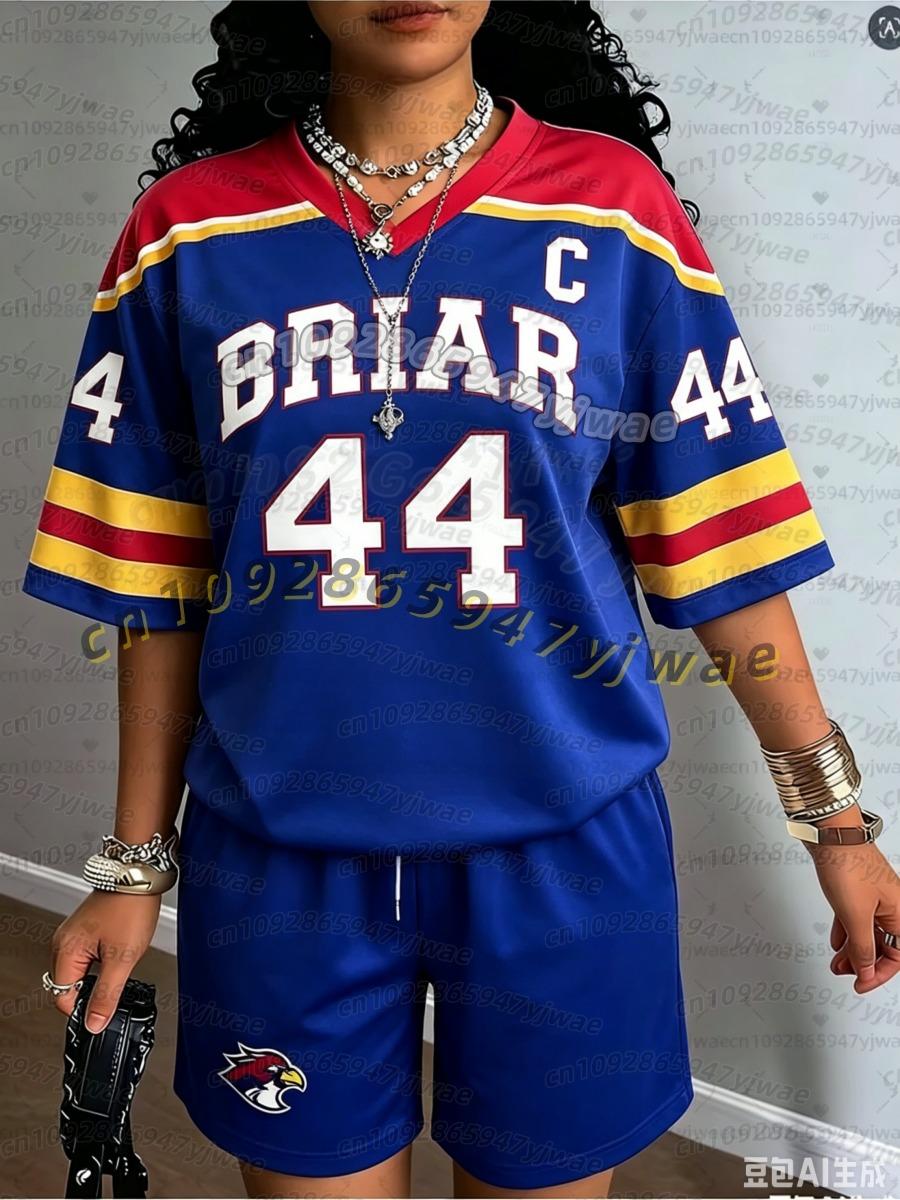 Kukebang Women's Off Campus Briar University Hockey Jersey Graham 44 22 Di Laurentis 66 Tucker46 T-Shirt + Shorts Tracksuit 2 Pieces Set Cm