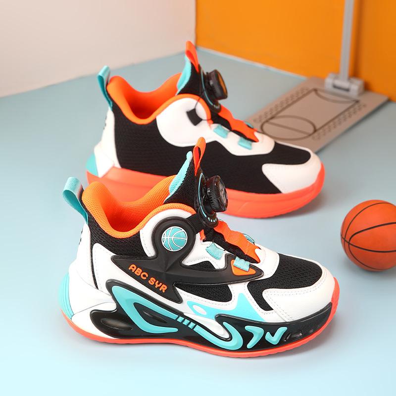 Boys Shoes Spring and Autumn 2025 New Basketball Shoes Children's Sports Shoes Middle and Older Children's Casual Mesh Breathable Basketball Shoes