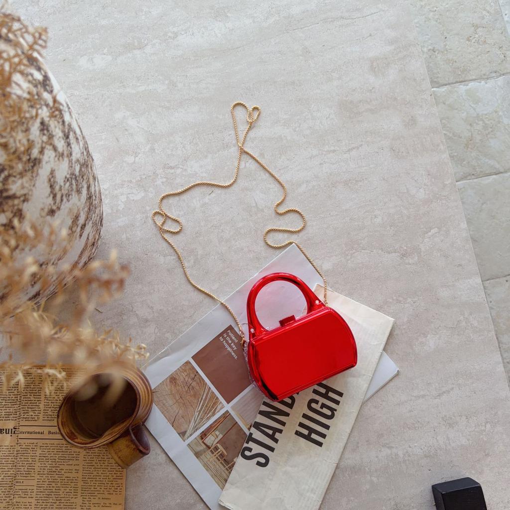 Fashion Chain, Mirror Box, Bag, Women'S Earphone Bag, Mini Lipstick Bag, Oblique Span Small Bag.