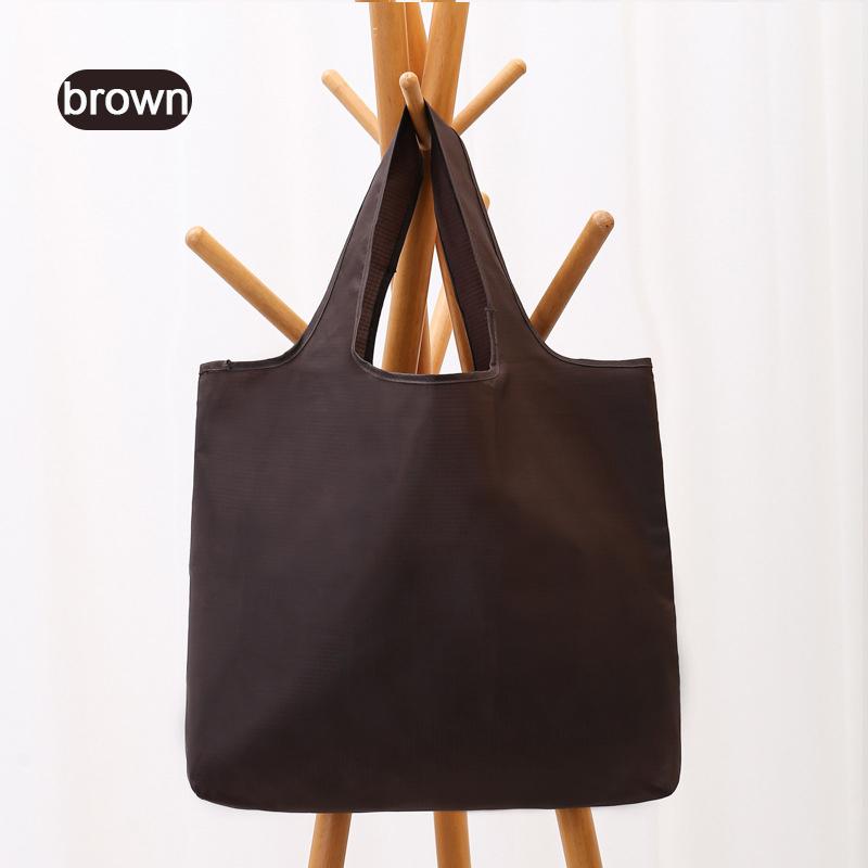 

Big Capacity Foldable Shopping Bag Eco-Friendly Reusable Grocery Storage Bag Portable Shoulder Handbag for Travel Pocket Tote 53X38X10cm коричневый