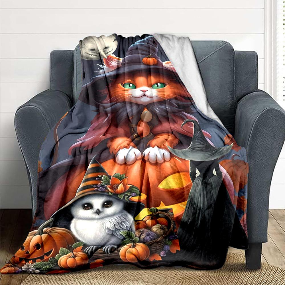1pc Halloween Cat Costume Blanket Lightweight Blanket Throw Blanket For Sofa, Bed, Travel, Camping, Livingroom, Office, Couch, Chair yy251010015
